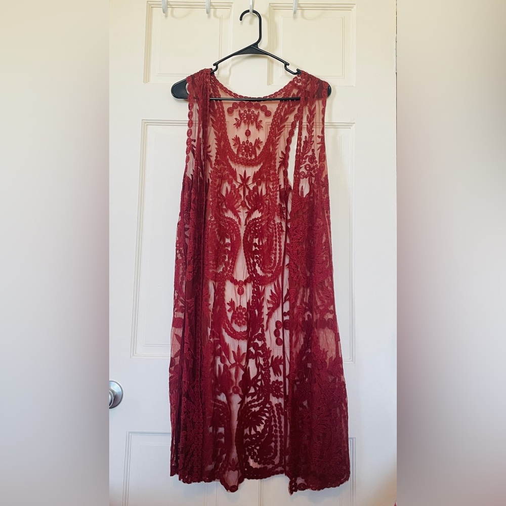 Anthropologie Bohemian Lace Duster Size Small